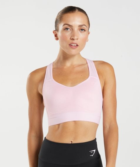 Women's Gymshark Lightweight High Support Sports Bra Pink | CA DN75A8